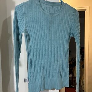 Merona Blue Crew Neck Sweater with Ribbed Texture